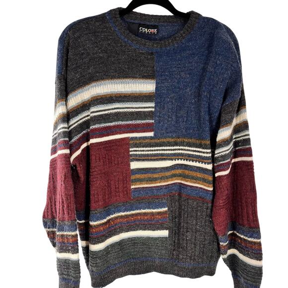 Vintage Multicolor Patchwork Crewneck Sweater - Picture 1 of 3